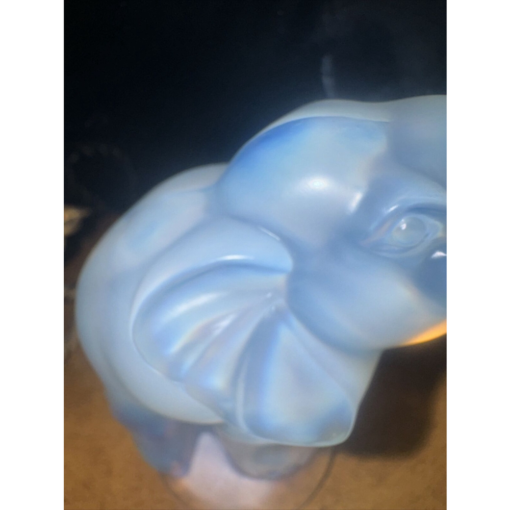 Vintage SABINO French 1930's Stylized Elephant Opalescent Art Deco Glass Statue - Picture 5 of 13